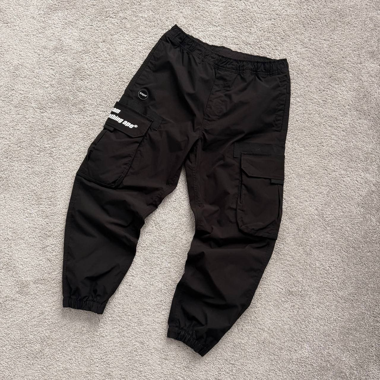 Aape Bape Aape Team Cargo Black Pants Joggers Size US 32 / EU 48 - 2 Thumbnail