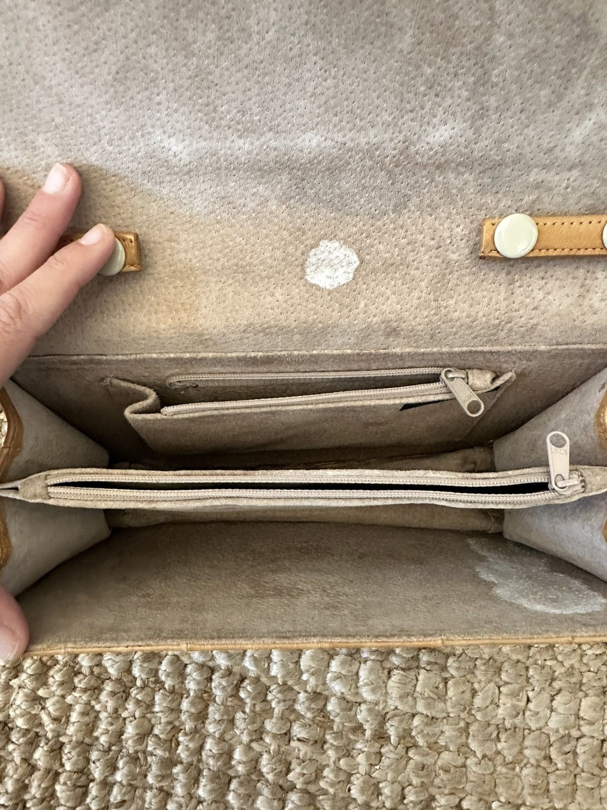 Other Vintage Eel Skin Convertible Clutch Purse in Beige Size ONE SIZE - 3 Thumbnail
