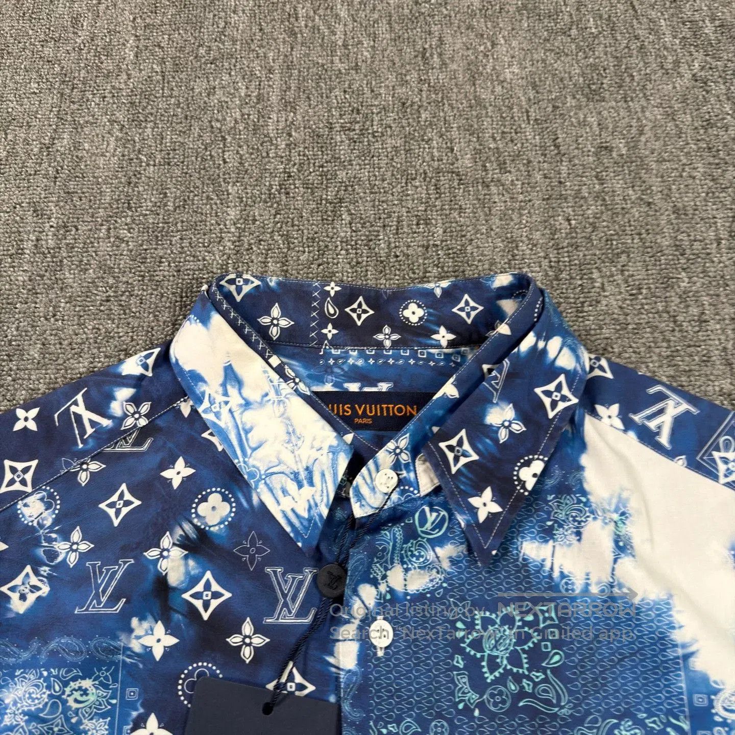 Louis Vuitton LV Blue Floral Print Short-Sleeve Shirt. Size US XL / EU 56 / 4 - 3 Thumbnail