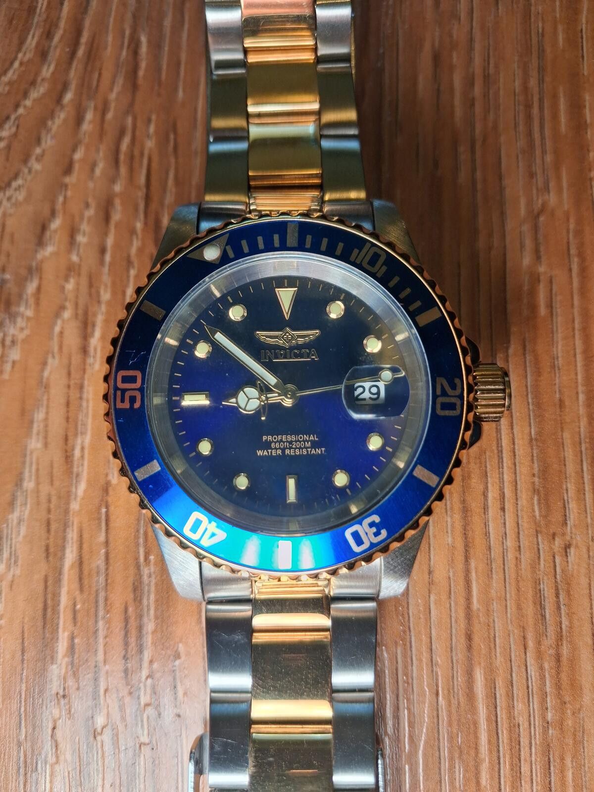 Invicta Invicta Mens Pro Diver Watch Silver Gold Blue Model 26972 Size ONE SIZE - 2 Thumbnail