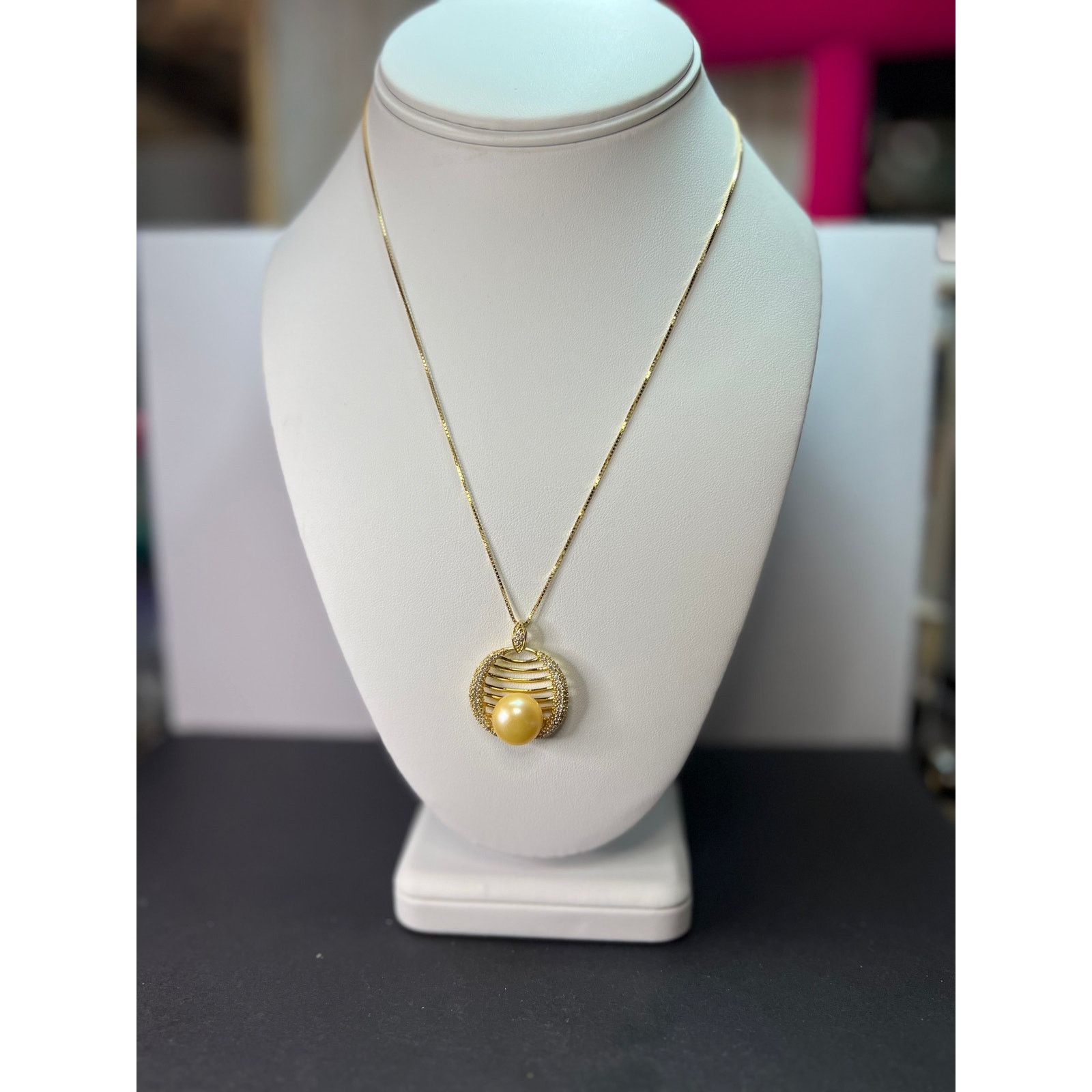 Other Golden cultured pearl pendant in gold over sterling silver Size ONE SIZE - 8 Thumbnail