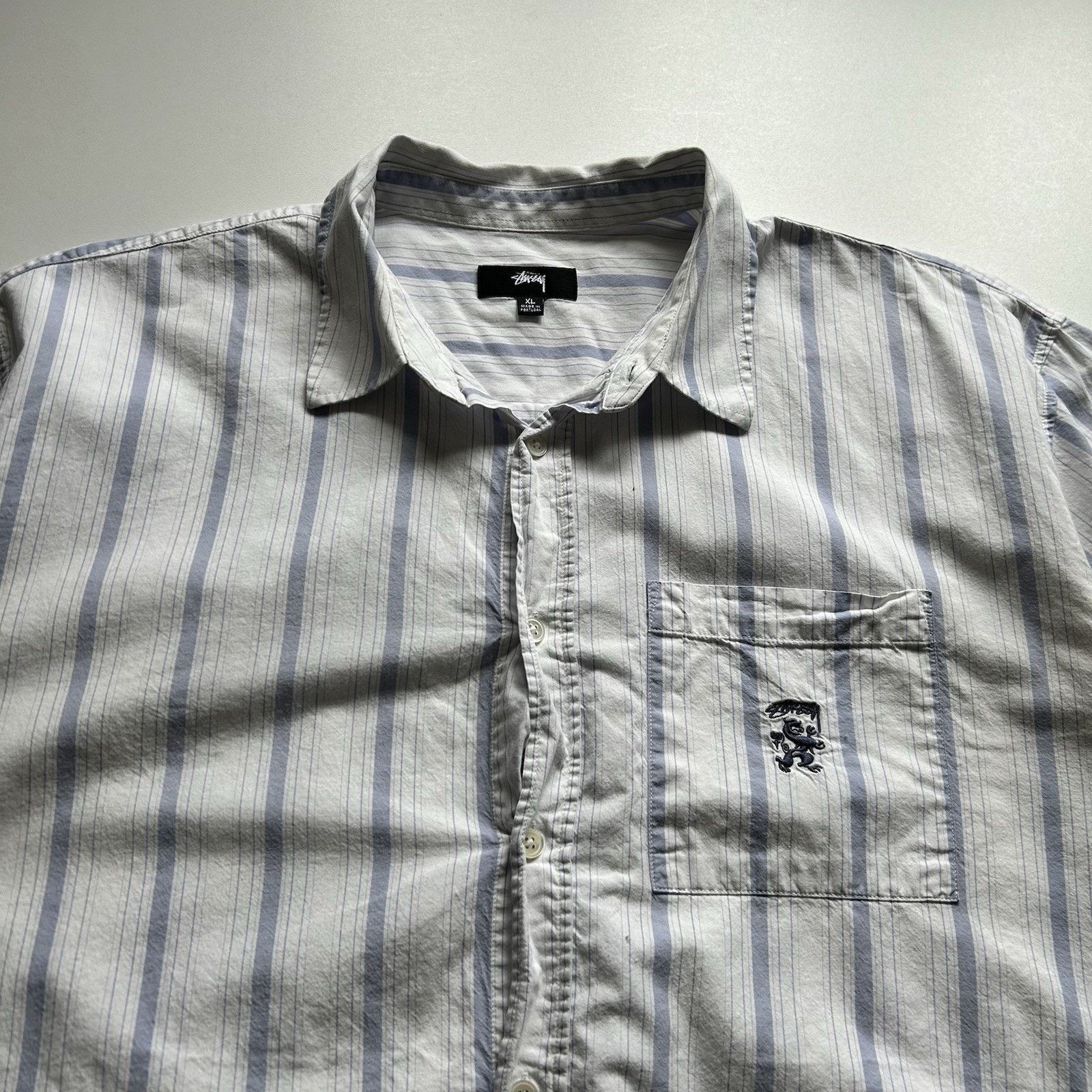 Stussy Vintage Stussy Shirt Size XL Button Up Striped Pocket Logo Size US XL / EU 56 / 4 - 2 Thumbnail