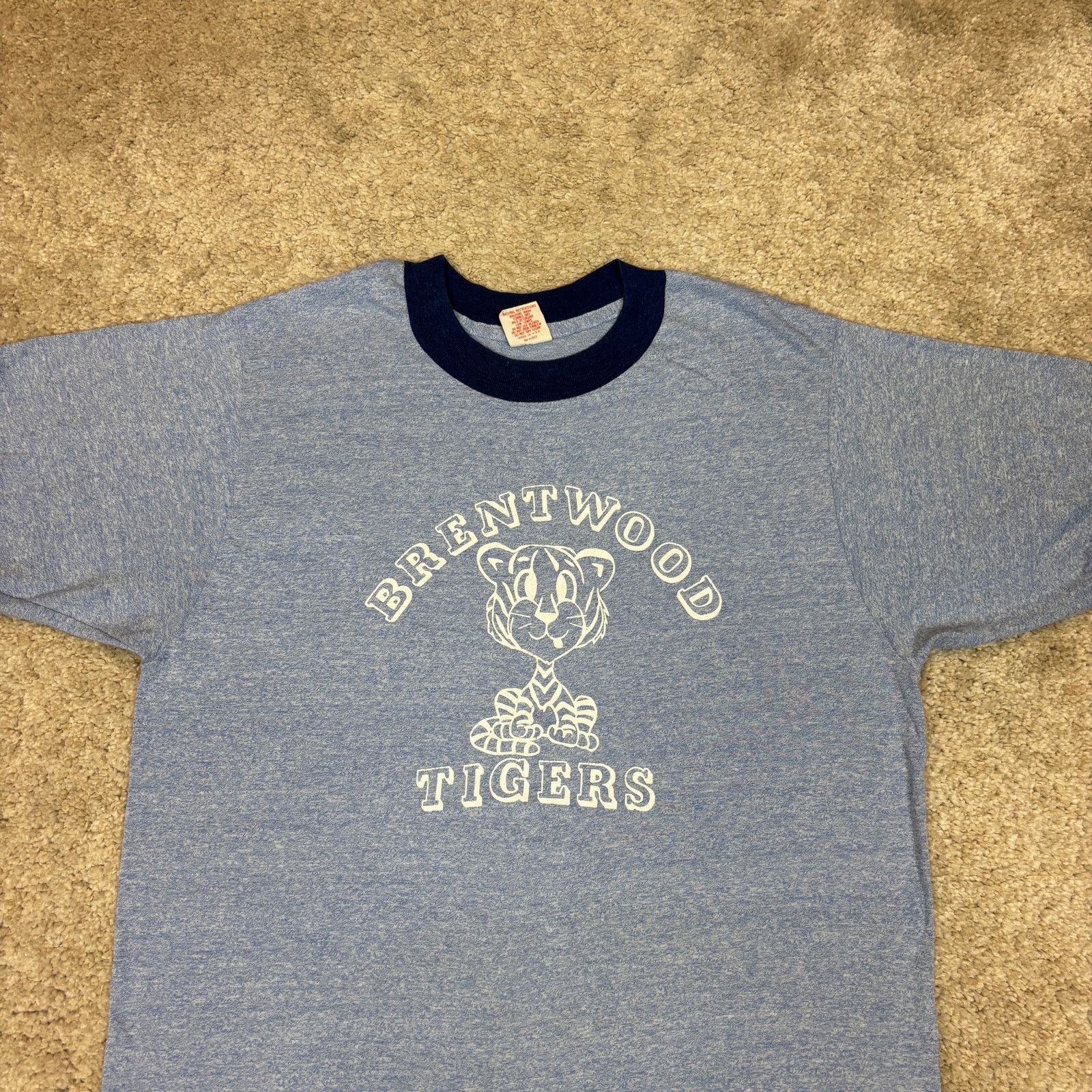 Vintage Vintage 80s Brentwood Tigers Ringer T Shirt Large Chalamet Size US L / EU 52-54 / 3 - 2 Thumbnail