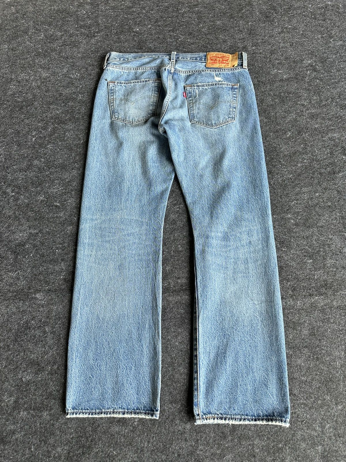 Levi's Distressed Levis 501 Light Blue Denim 33x30 D436 Size US 33 - 6 Thumbnail