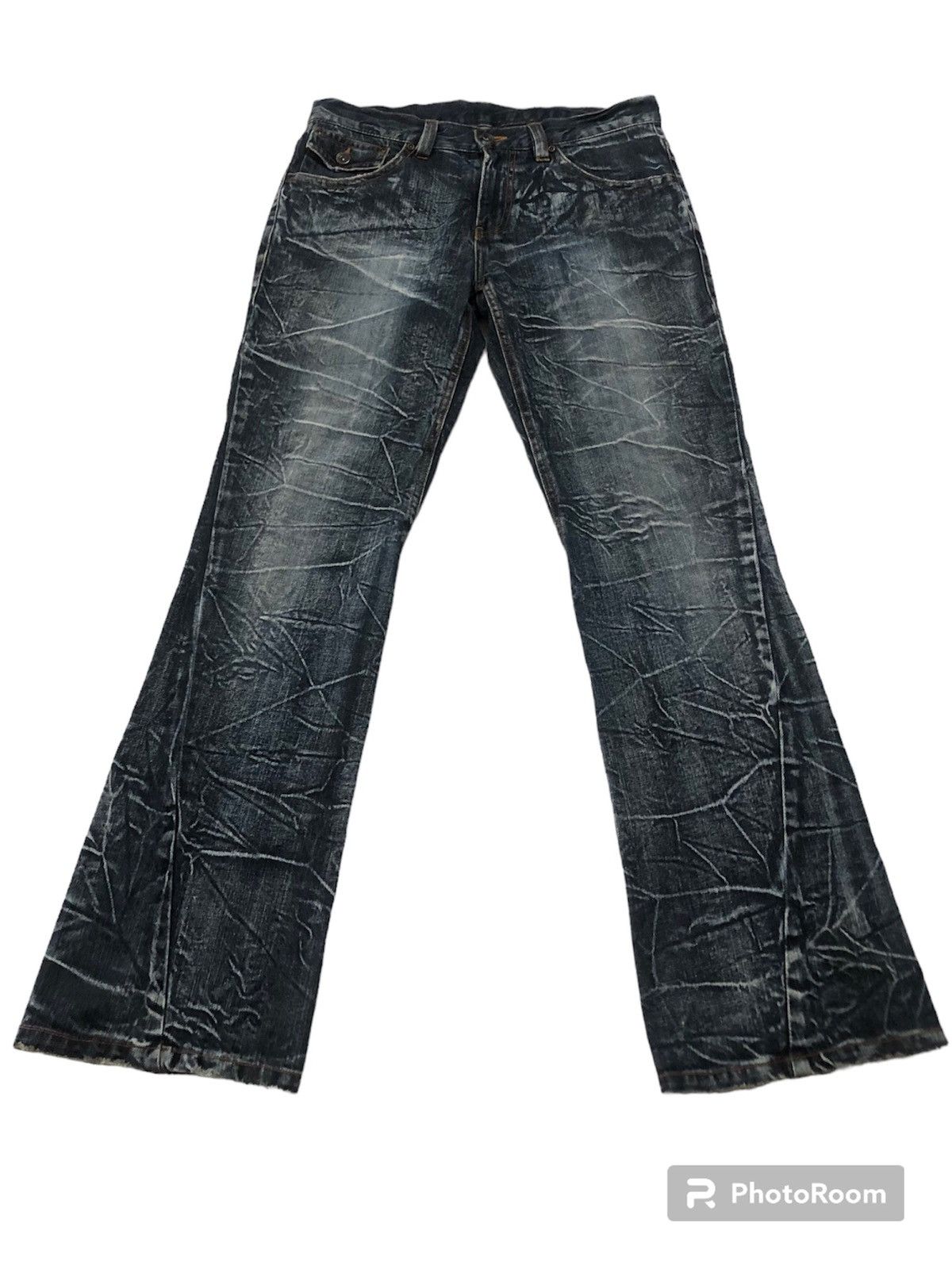 Hysteric Glamour × Japanese Brand RARE!! JAPANESE BRANDS NYLAUS FLARED FLASH JEANS Size US 32 / EU 48 - 3 Thumbnail
