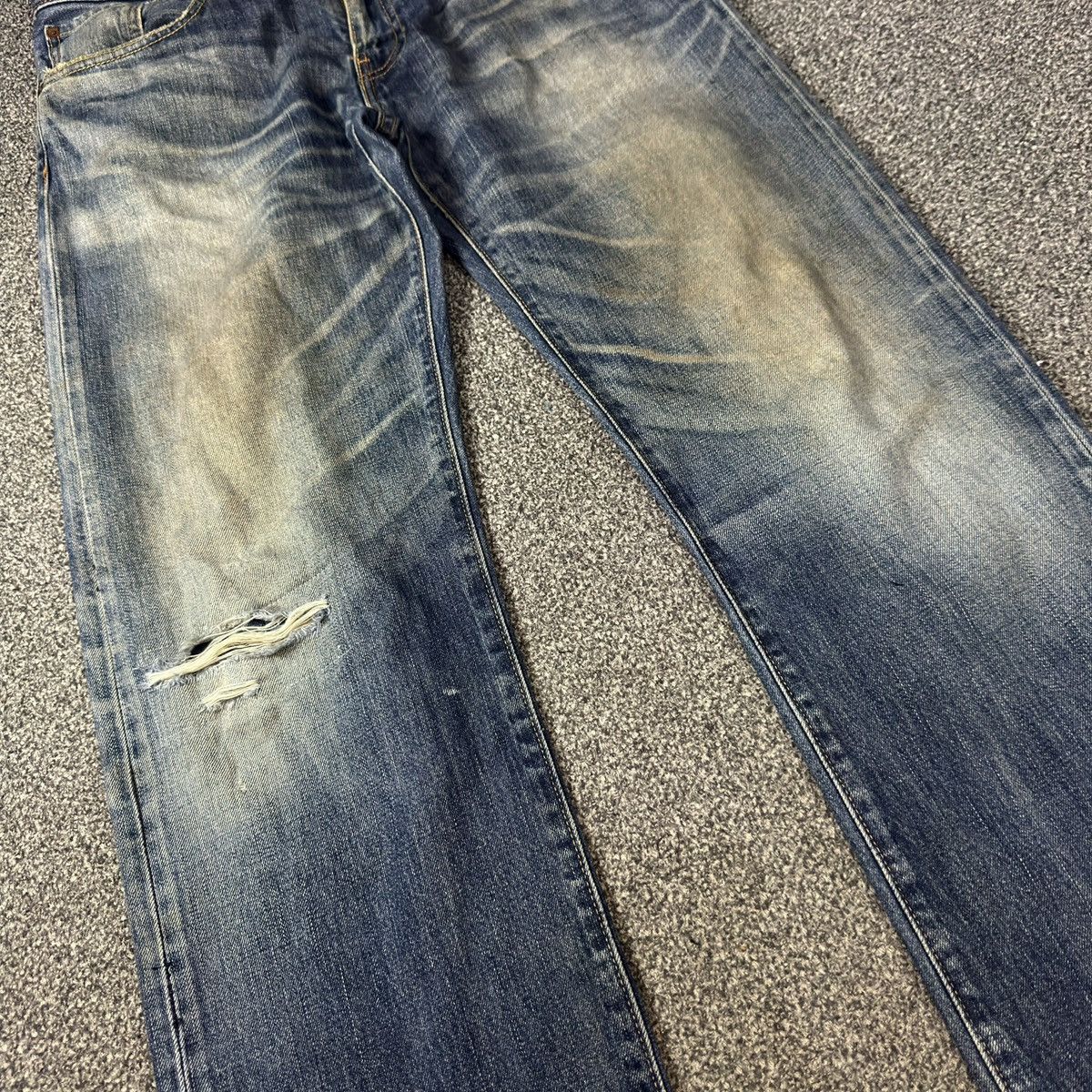Engineered Garments × Levi's Vintage y2k Levis 502 Thrashed Distressed Dirty Washed Denim Size US 34 / EU 50 - 4 Thumbnail