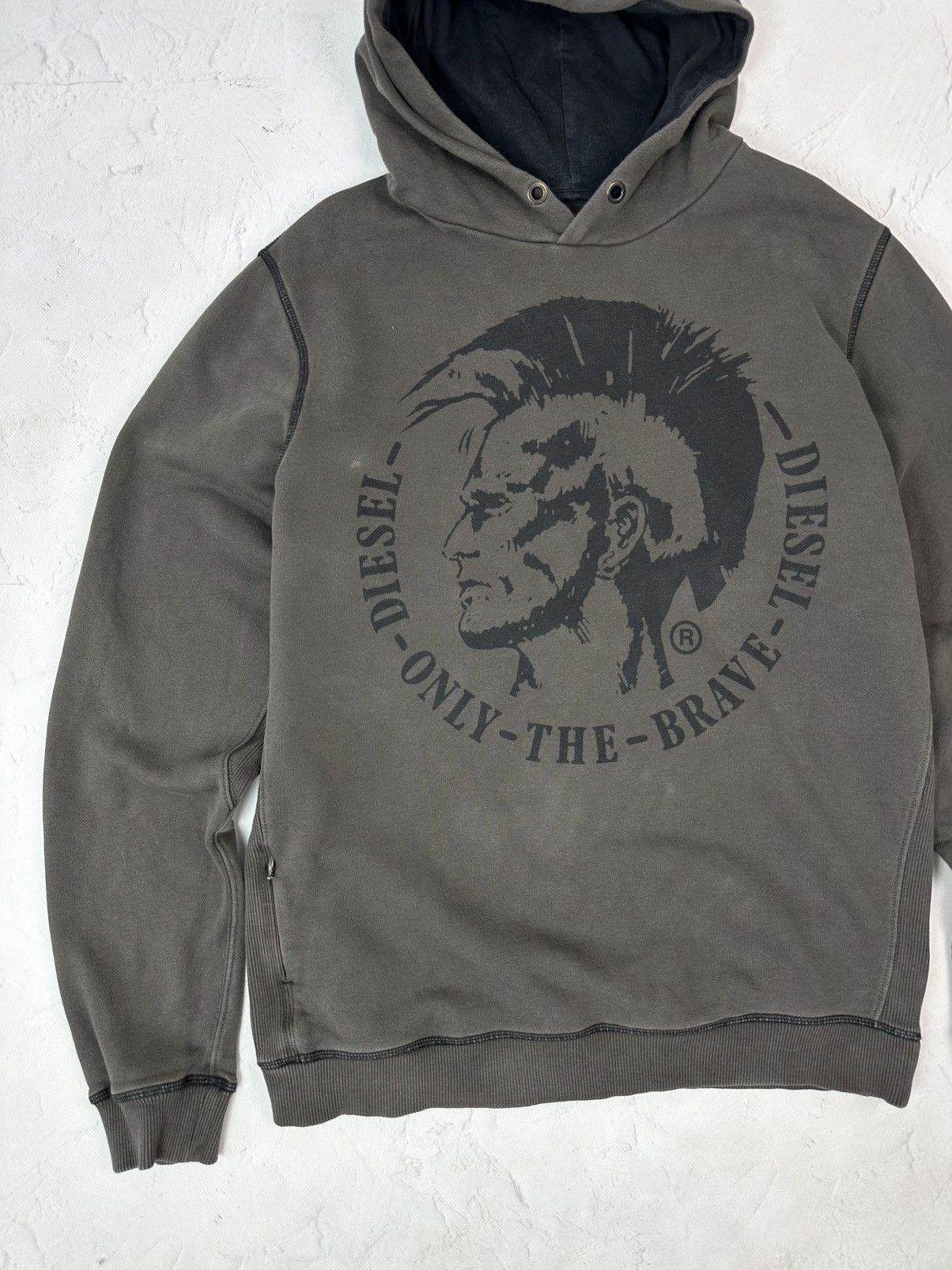 Diesel Vintage Diesel Khaki Hoodie Size US L / EU 52-54 / 3 - 3 Thumbnail