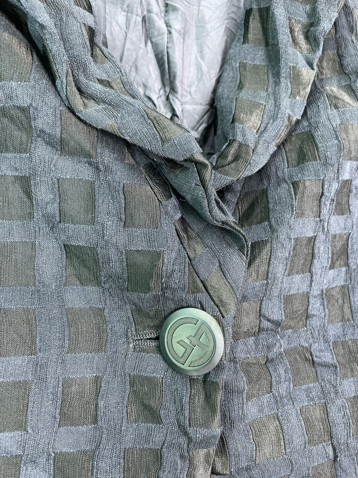 Giorgio Armani Vtg 90s Giorgio Armani mat pattern blazer jacket Size XS / US 0-2 / IT 36-38 - 2 Thumbnail