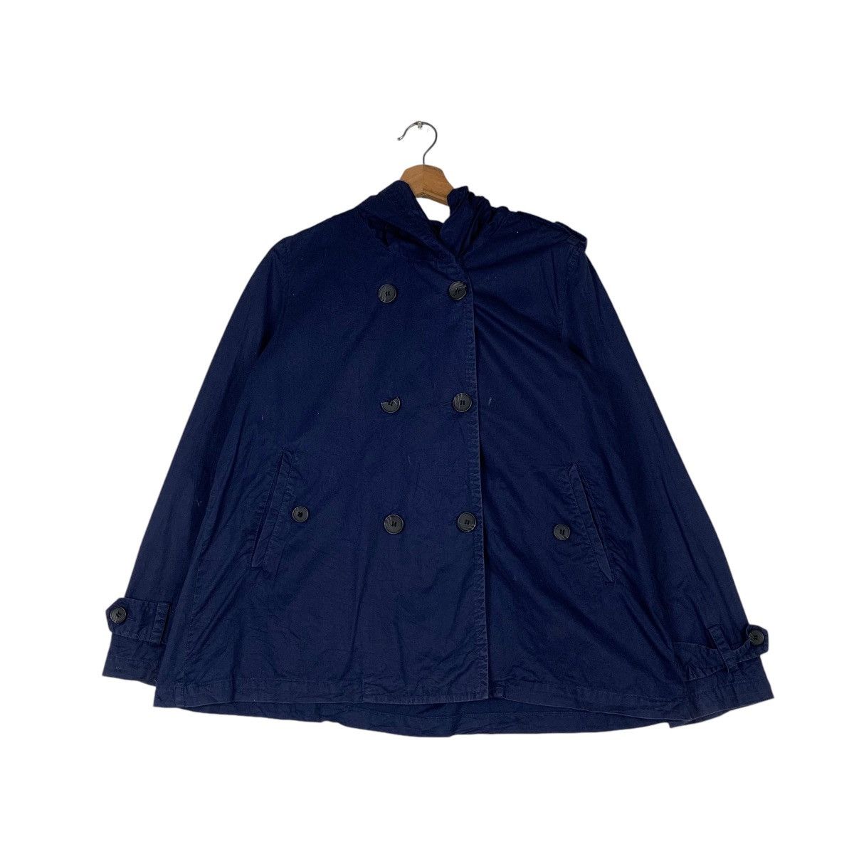 Japanese Brand ANTIQULOTHES Double Breasted Hooded Crop Coat #1324-C60 Size M / US 6-8 / IT 42-44 - 1 Thumbnail