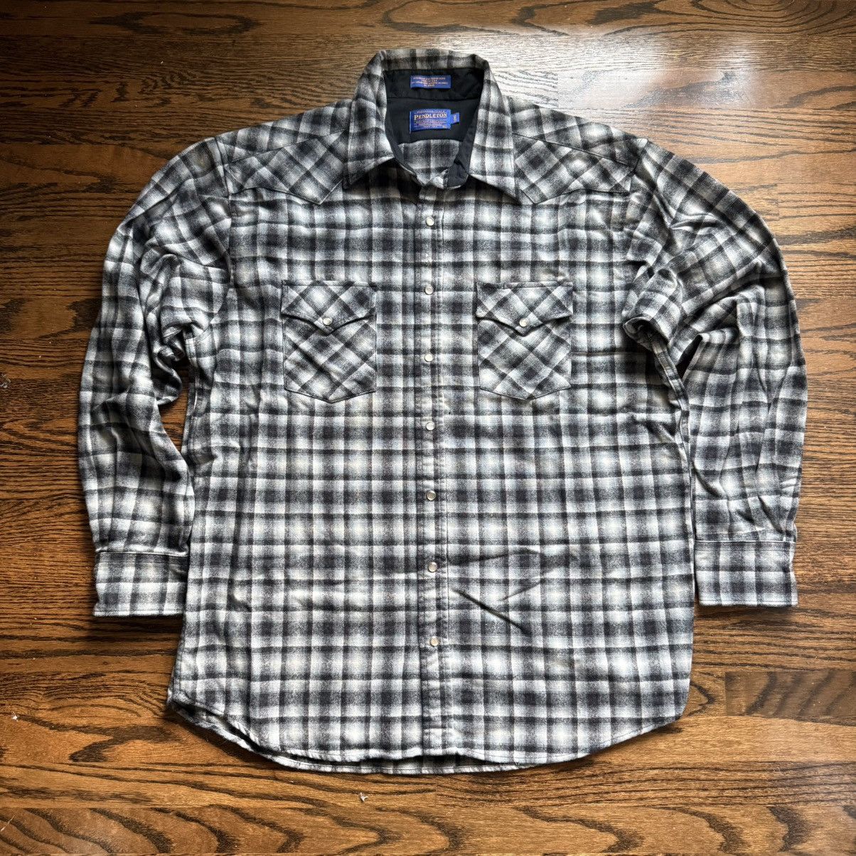 Pendleton Vintage Pendleton Western Shirt - 100% Wool - Plaid - XL Size US XL / EU 56 / 4 - 1 Thumbnail