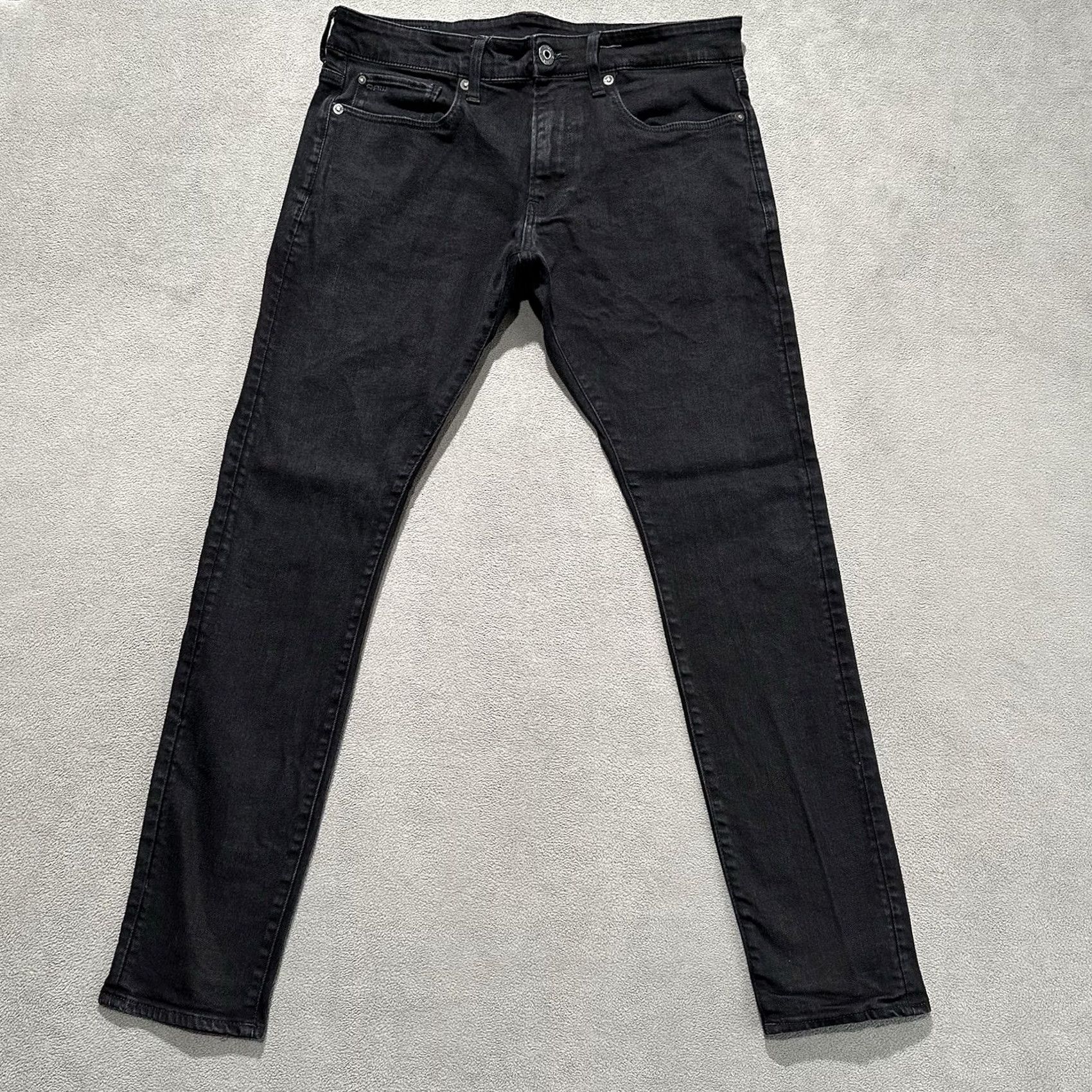 G-Star VINTAGE G-Star Jeans Mens 33x32 Faded Black 3301 Skinny Size US 33 - 2 Thumbnail