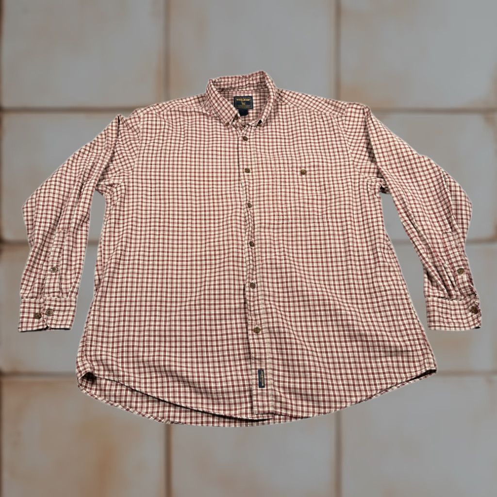 Vintage VINTAGE Woolrich Shirt Mens XL Red Plaid Cotton Long Sleeve Button-Up with Pocket 90s Outdoor USA Size US XL / EU 56 / 4 - 1 Thumbnail