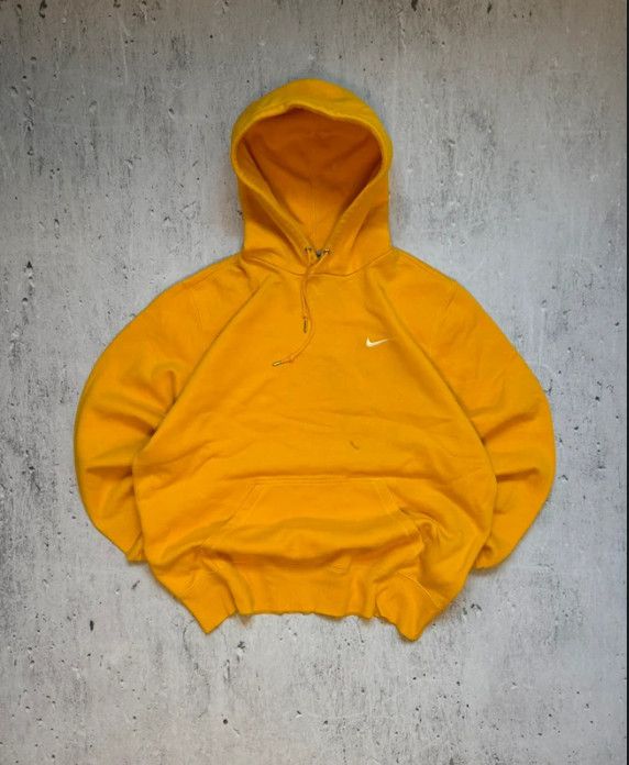 Nike Nike Hoodie Yellow Mustard Center Swoosh Y2K Boxy Fit Size US XL / EU 56 / 4 - 1 Thumbnail