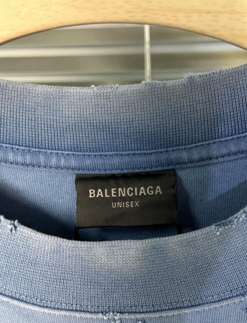 Balenciaga Balenciaga Haze blue + tape + short sleeve Size US XL / EU 56 / 4 - 2 Thumbnail