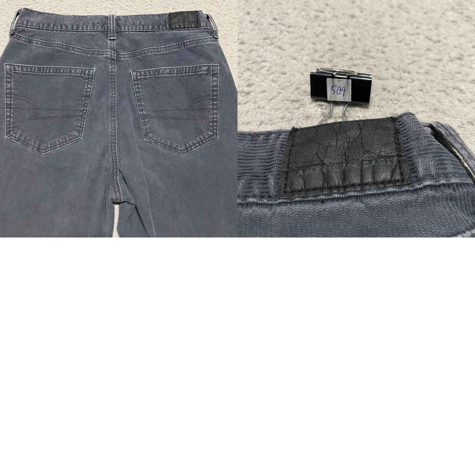 American Eagle Outfitters VINTAGE American Eagle Womens Jeans Gray Corduroy High Rise 2 Mom Regular 27x27.5 5-Pocket Design Cotton Spandex Size 26" / US 2 / IT 38 - 9 Thumbnail
