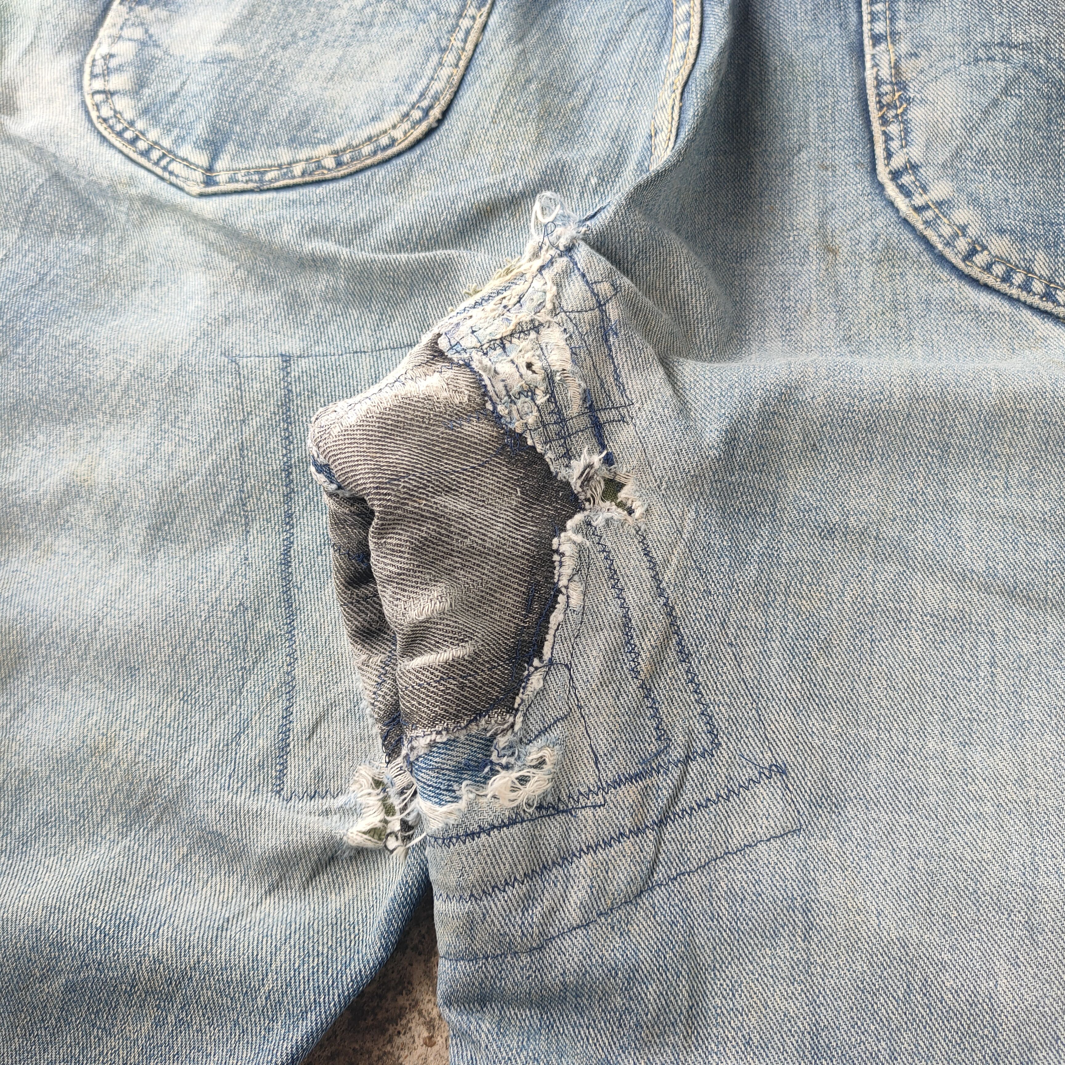 Union LA VINTAGE UNION MADE SELVEDGE FADED RIPPED JEANS DENIM PANTS Size US 34 / EU 50 - 15 Thumbnail