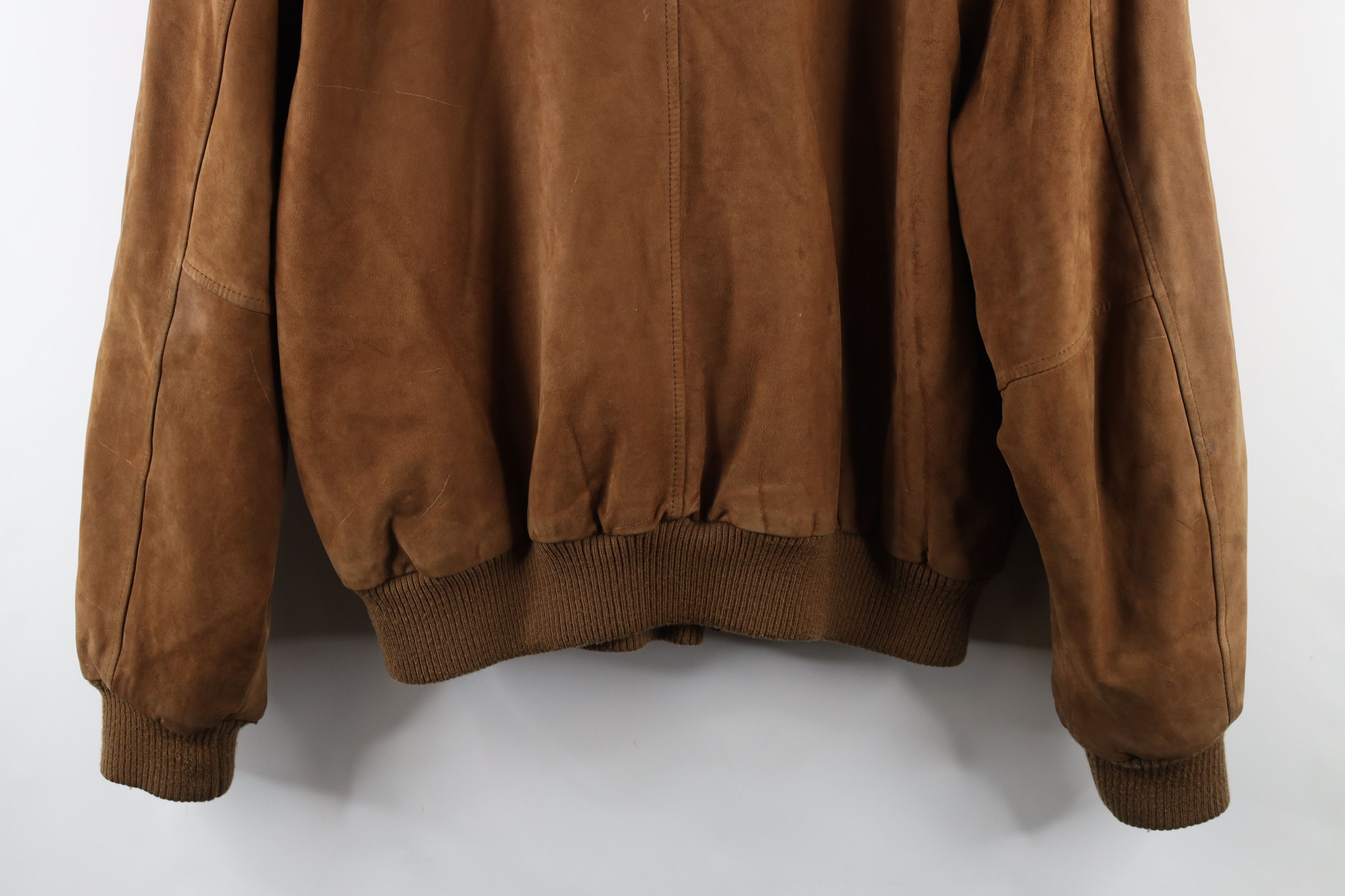 Vintage Vintage 90s Streetwear Suede Leather Flight Bomber Jacket Size US L / EU 52-54 / 3 - 20 Thumbnail