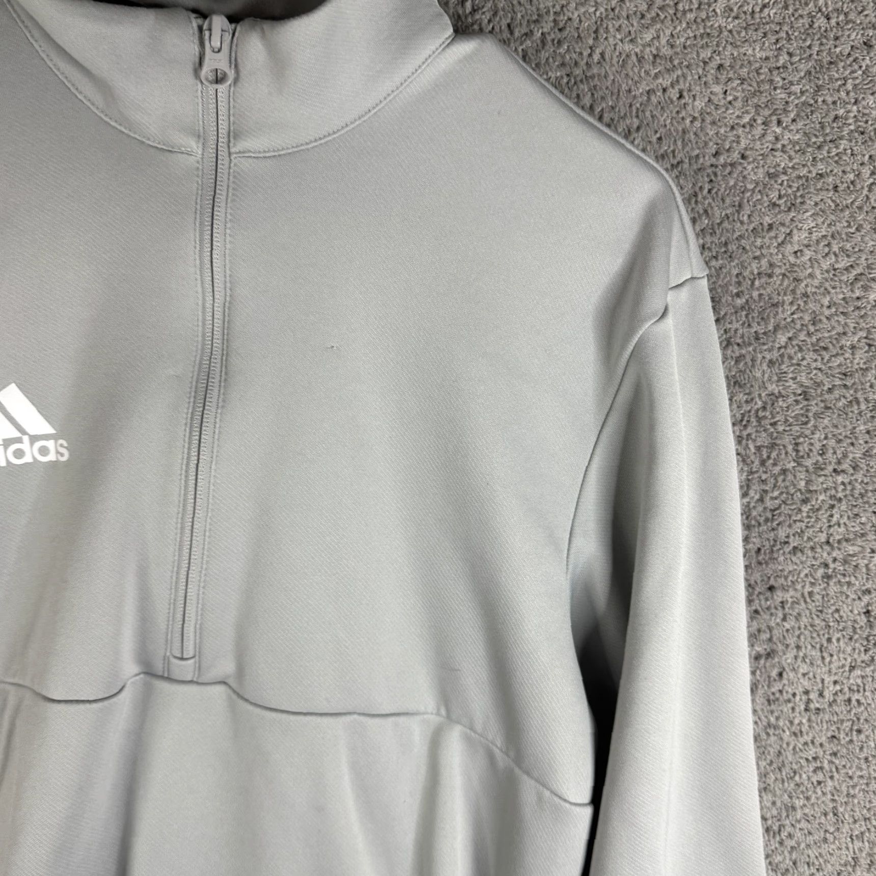 Adidas Adidas Pullover Mens Small Gray Quarter Zip Lightweight Training Top Mock Neck Size US S / EU 44-46 / 1 - 4 Thumbnail