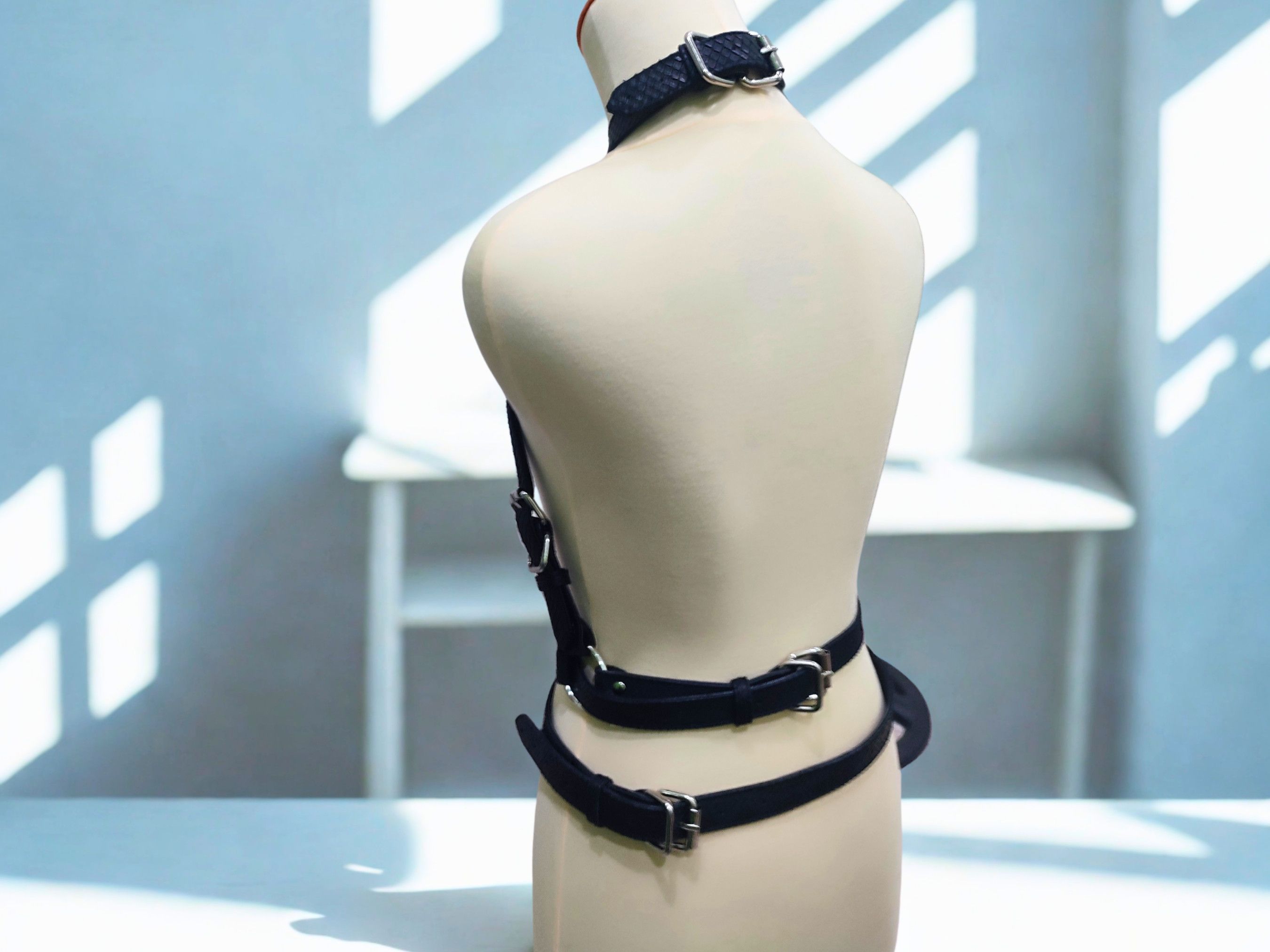 Handmade Snakeskin Leather Punk Harness Rave Festival Party Size ONE SIZE - 10 Thumbnail