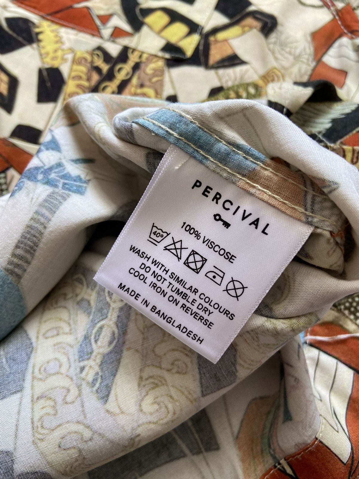 Percival Percival Samurai Japanese Print Hawaiian Viscose Shirt Size US L / EU 52-54 / 3 - 4 Thumbnail