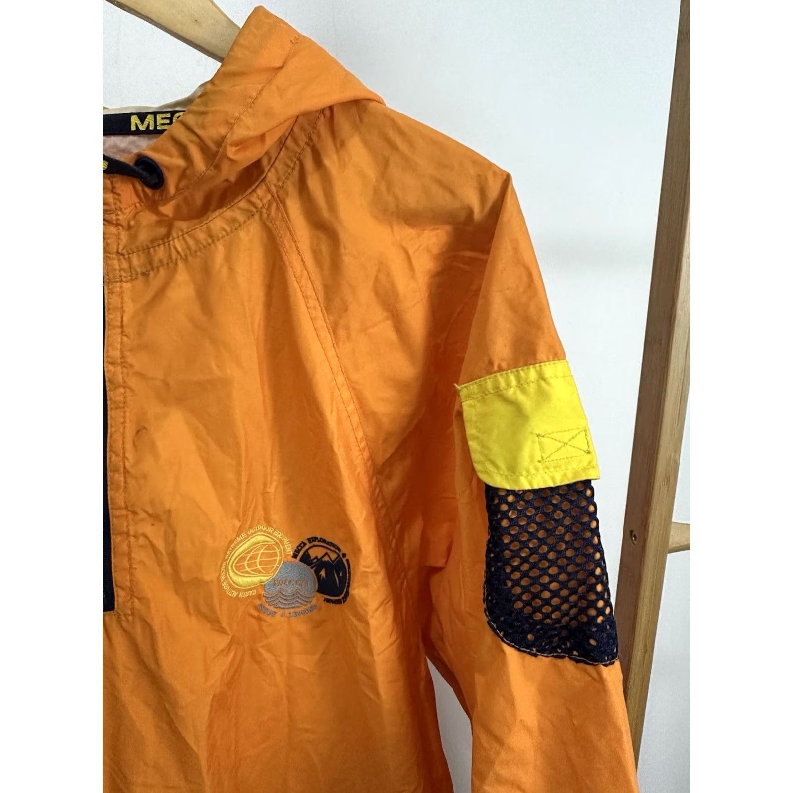 Vintage VINTAGE Mecca Hoodie Windbreaker Jacket XL Orange Nylon Quarter Zip Pullover Hip Hop RAP WINDKICK? Size US XL / EU 56 / 4 - 5 Thumbnail