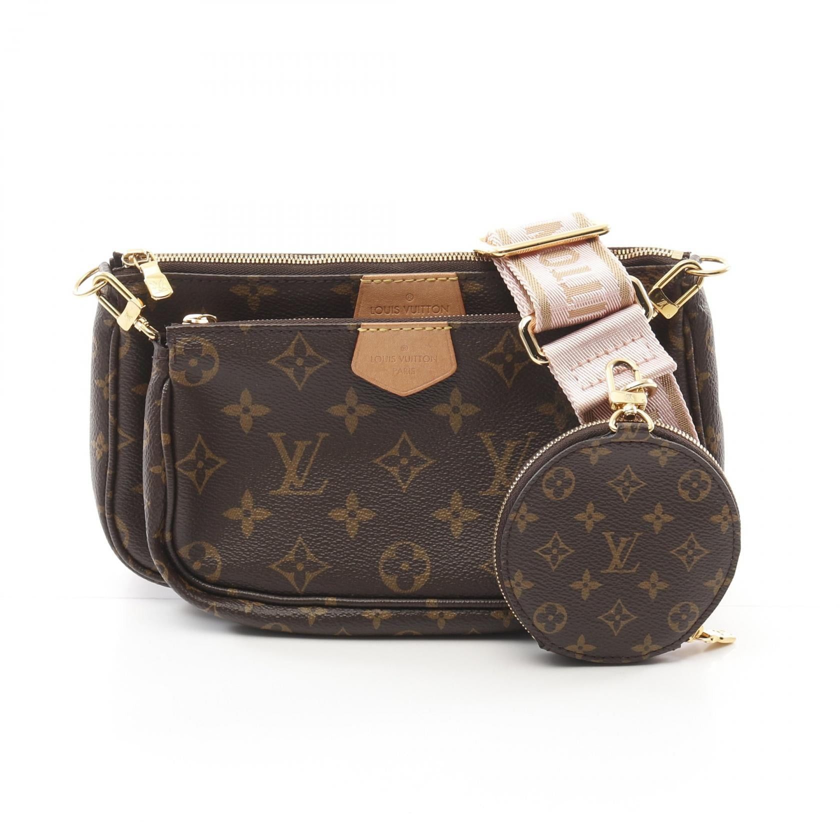 Louis Vuitton Louis Vuitton Multy Pochette Accessoires Monogram Rose Claire Shoulder Bag Leather Brown Pink Size ONE SIZE - 1 Thumbnail