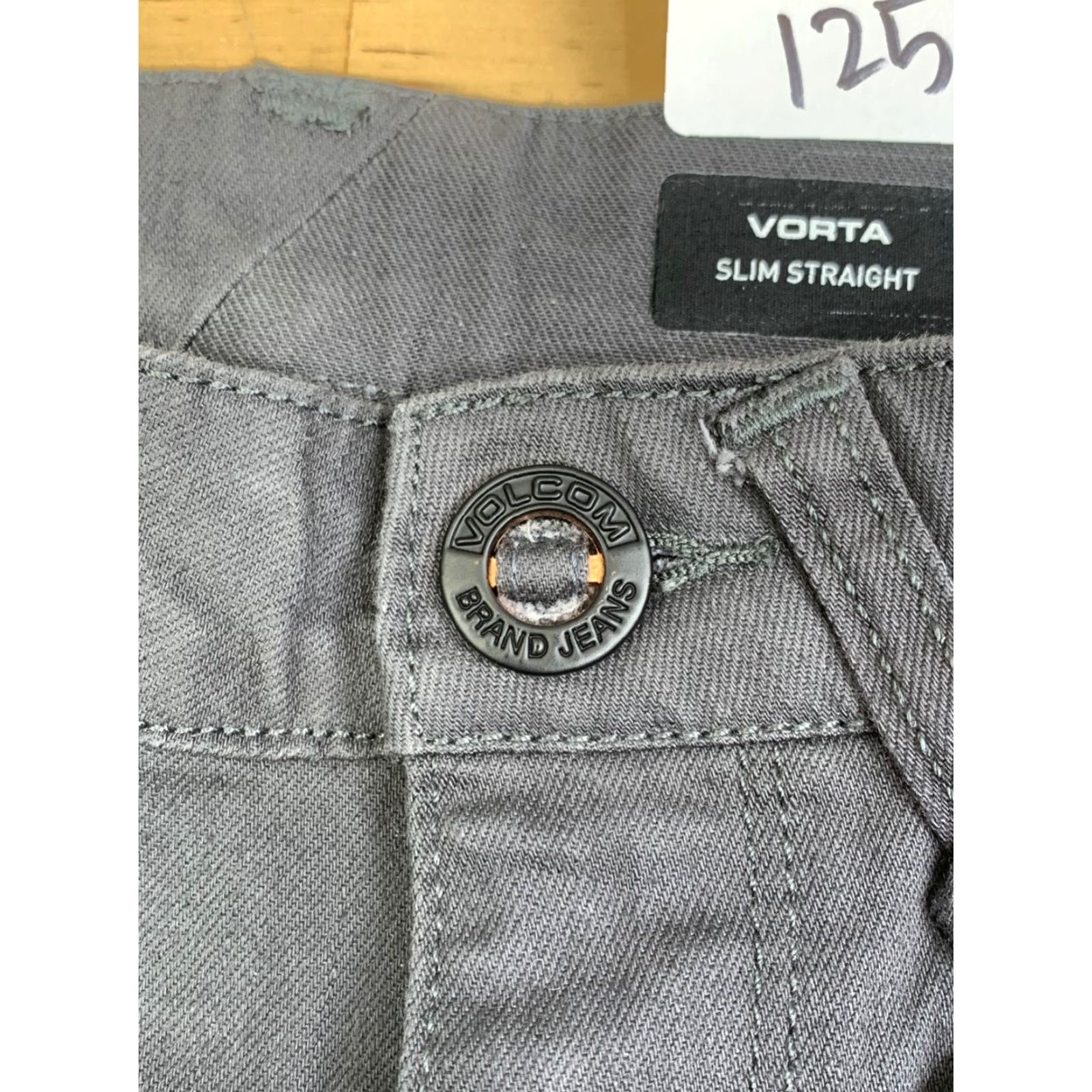 Volcom Volcom Vorta Slim Straight Jeans Mens 29x30 Gray Stretch Skate 12536 Size US 29 - 3 Thumbnail