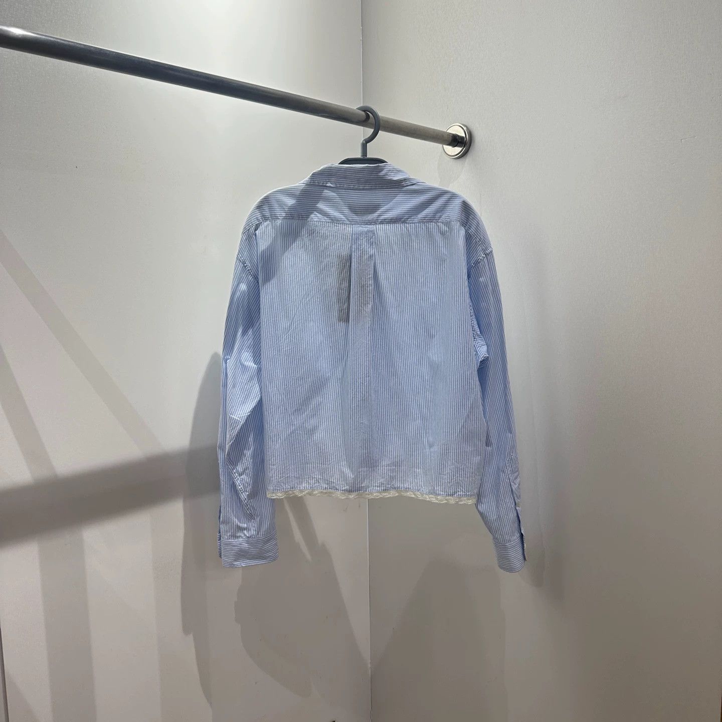 Miu Miu MIU MIU may727 lace panel vertical stripe shirt 38 Size XS / US 0-2 / IT 36-38 - 2 Thumbnail