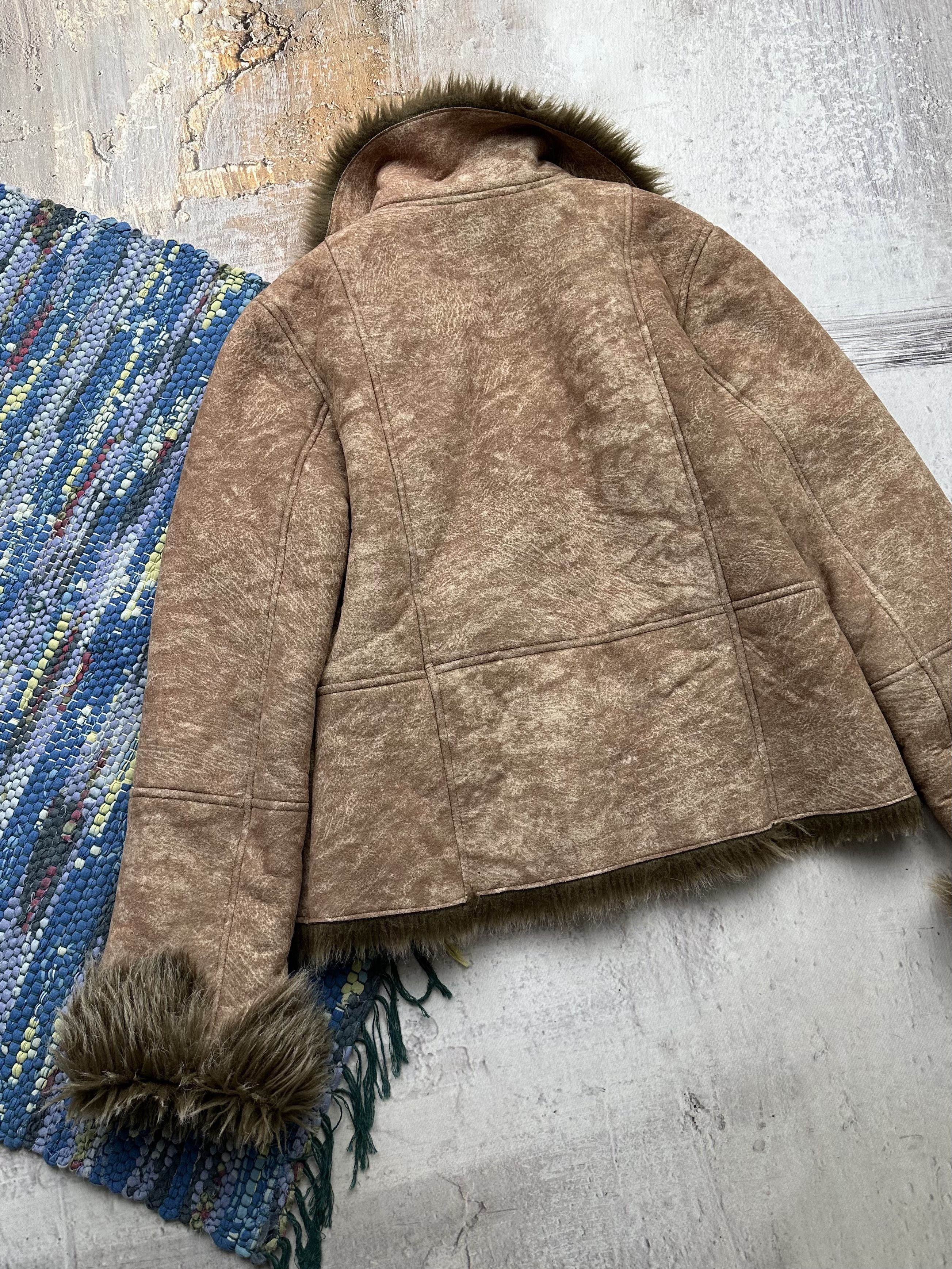 Japanese Brand Vintage Faded Faux Sheepskin Coat D15A509(572) Size M / US 6-8 / IT 42-44 - 6 Thumbnail