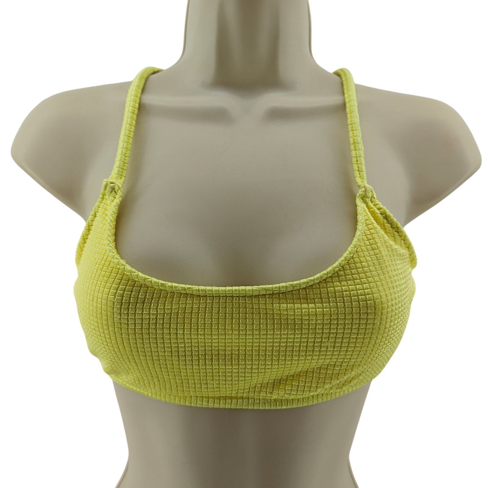 Jantzen Vintage Electric Beach Jantzen Bright Yellow Waffle Top M Size ONE SIZE - 1 Thumbnail