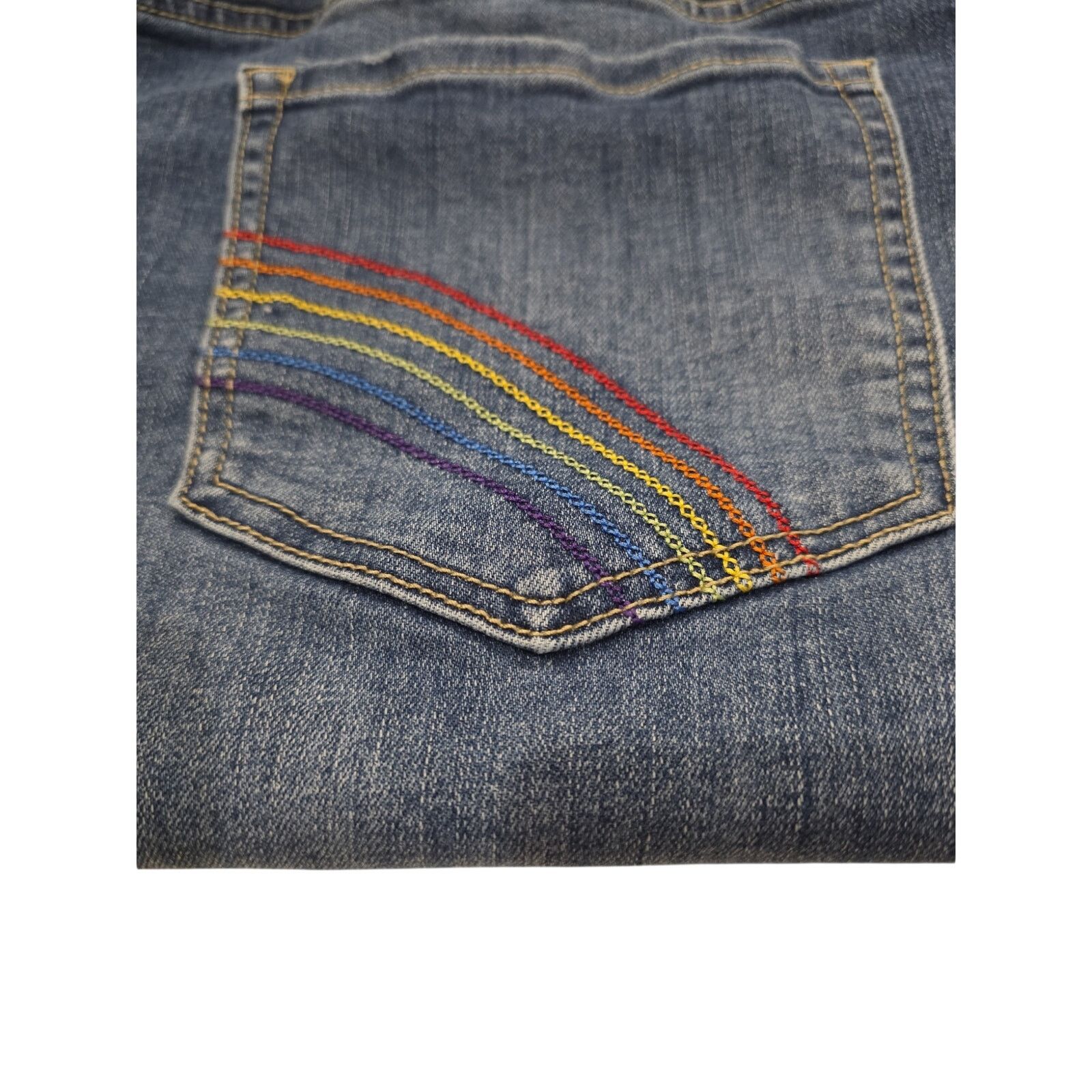 Laneus Lane Bryant Womens Size 18 Denim Shorts Rainbow Pocket Size 40" / US 18 - 4 Thumbnail