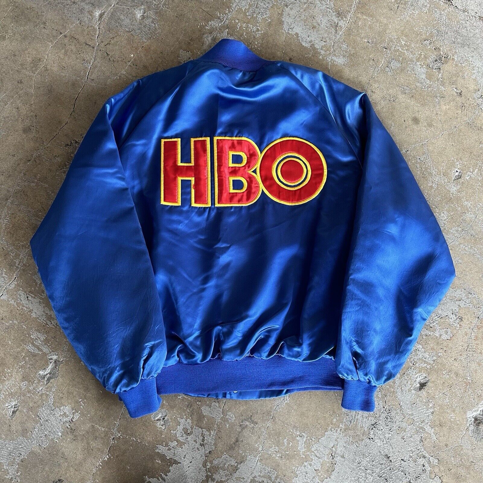 Vintage Vintage HBO Blue Bomber Satin Jacket Large Made In USA Size US L / EU 52-54 / 3 - 1 Thumbnail
