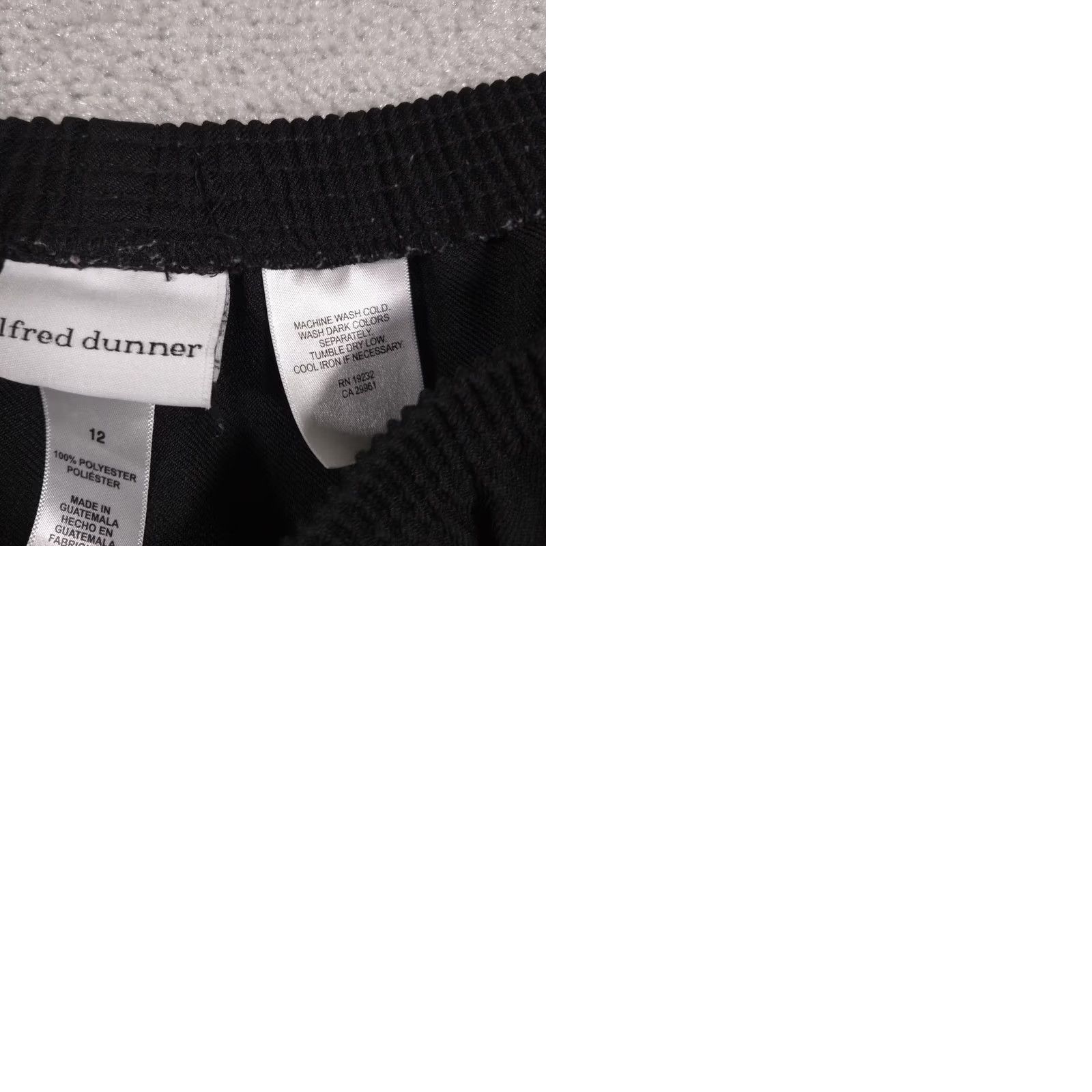 Vintage Alfred Dunner Pants Women's 12 Black Stretch Pull On Straight High-rise Casual Workwear Modern Business Women's Pants Size 34" / US 12 / IT 48 - 9 Thumbnail