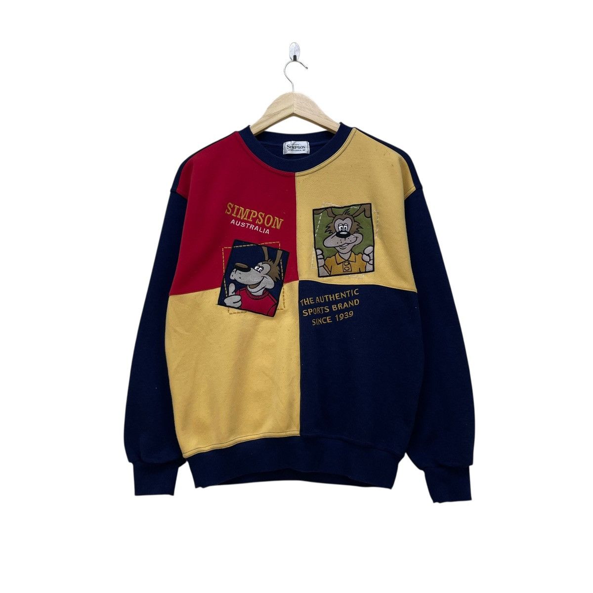 The Simpsons 💥Vintage Simpson Colours Block Crewneck Pullover Sweatshirt Size US M / EU 48-50 / 2 - 1 Thumbnail