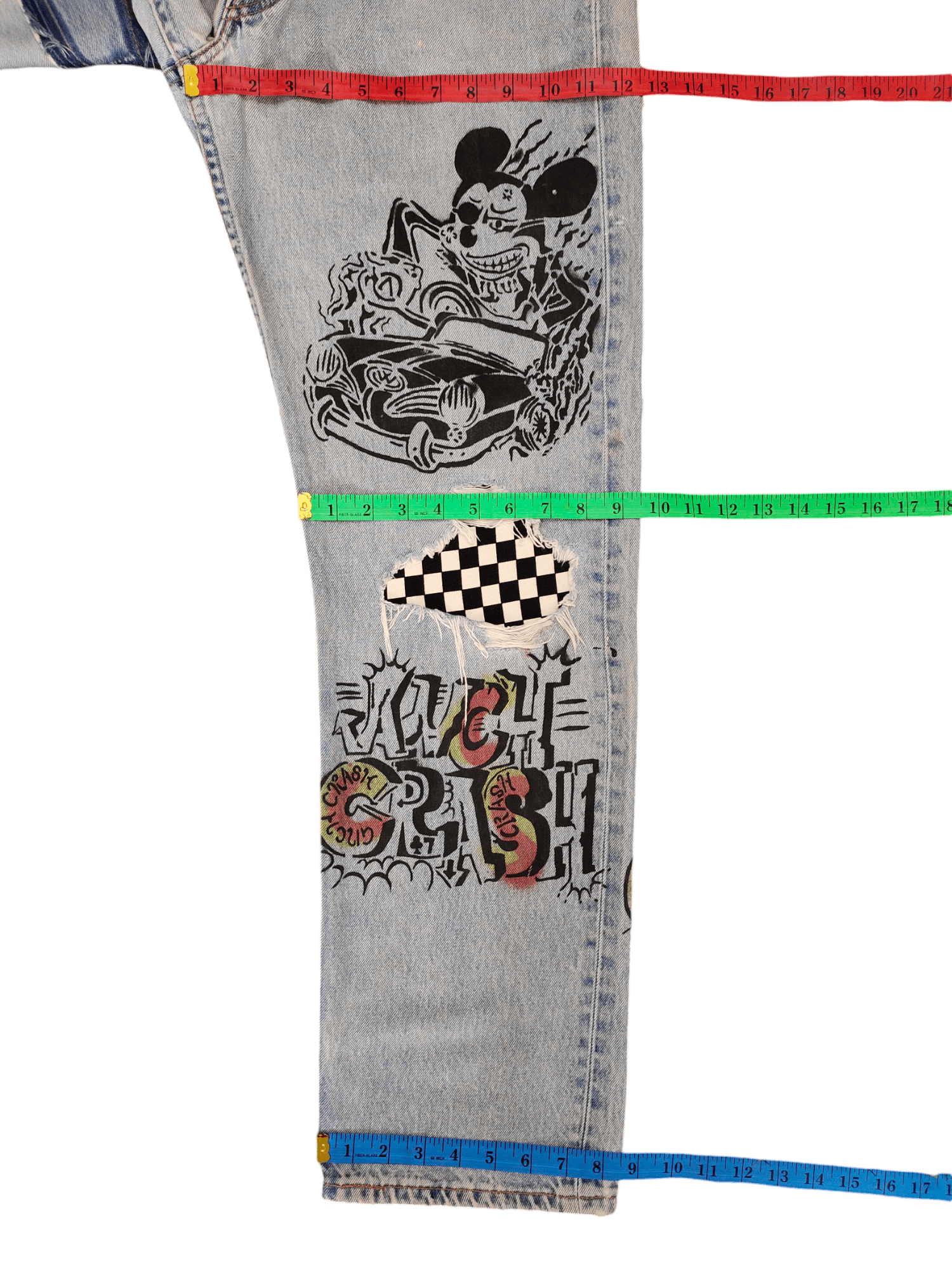 Levi's Vintage Clothing Vintage Levis 501 Mickey Mouse Distress Jeans Custom Size US 35 - 12 Thumbnail