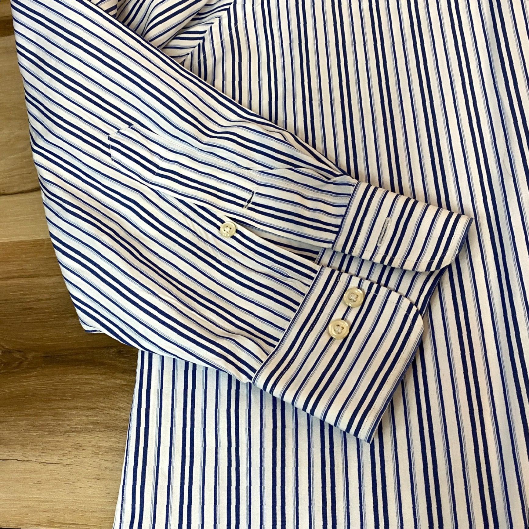 Polo Ralph Lauren Polo Ralph Lauren Shirt Striped Classic Fit Curham Mens 16.5 32/33 Blue White Dress Shirt Long Sleeve Button-Down Size US XL / EU 56 / 4 - 5 Thumbnail