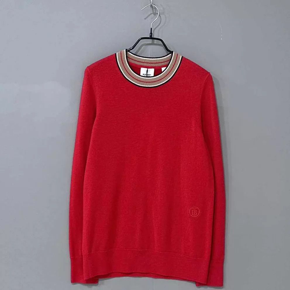 Burberry Burberry Red Embroidered Logo Cashmere Sweater XS Size US XS / EU 42 / 0 - 1 Thumbnail