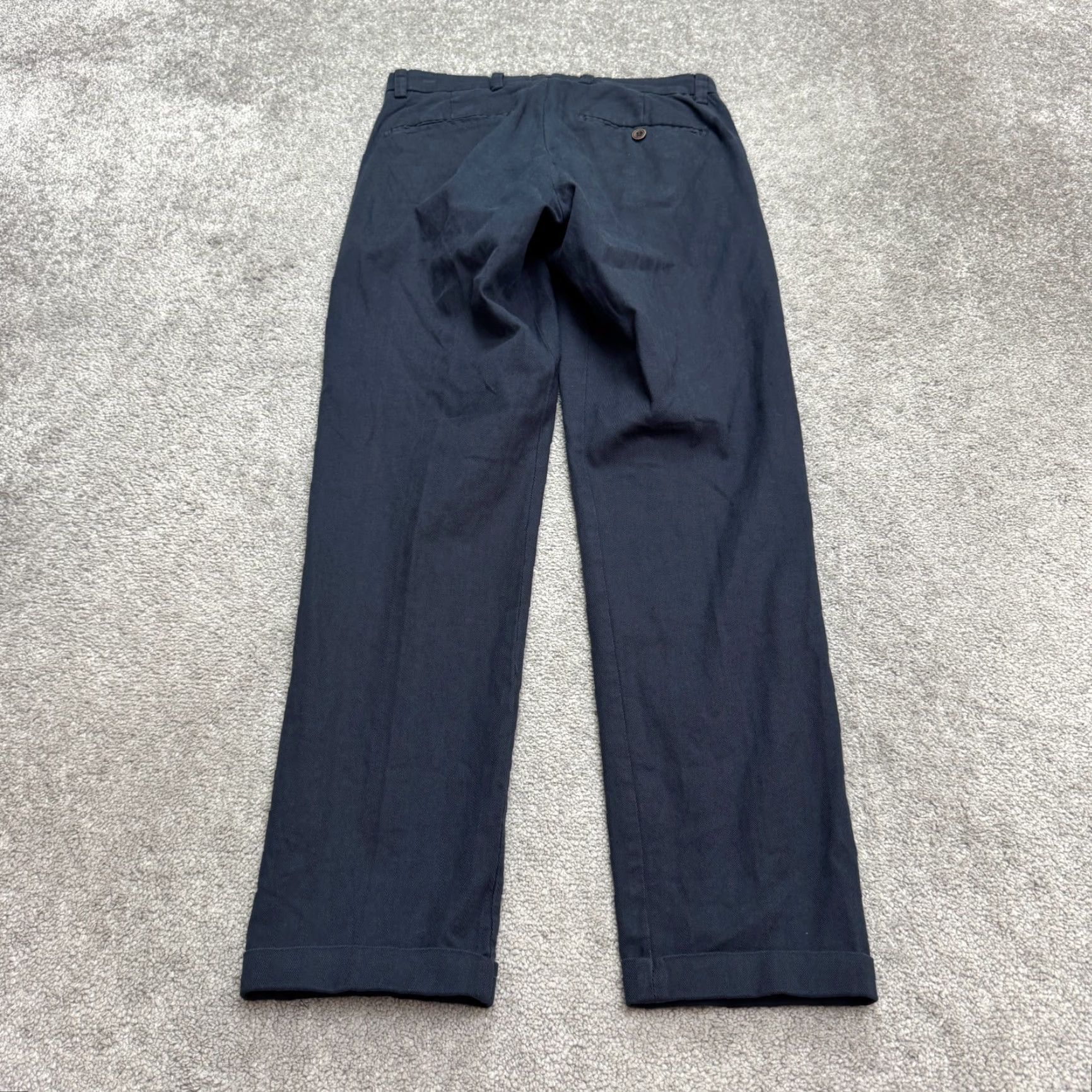 Sean John Dan John Cuffed Dress Pants Mens IT 44 28x29 Navy Blue Pleated Front Herringbone Size US 28 / EU 44 - 2 Thumbnail