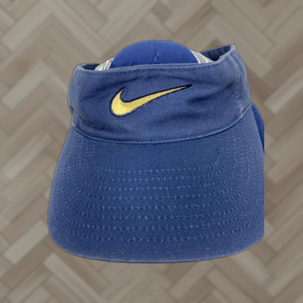 Nike VINTAGE Nike Visor Hat Cap Unisex Adults One Size Navy Blue Adjustable Sports Style Size ONE SIZE - 1 Thumbnail