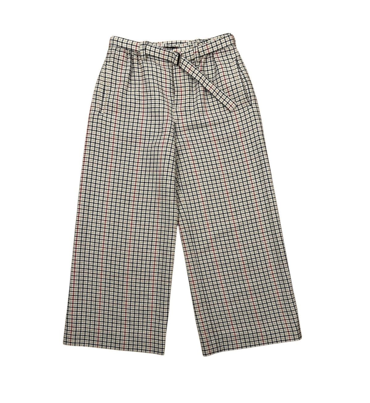 Maje Maje Poldi Plaid Wide Leg Cropped Pants Cotton-Wool size 34 Size 25" / US 0 / IT 36 - 10 Thumbnail