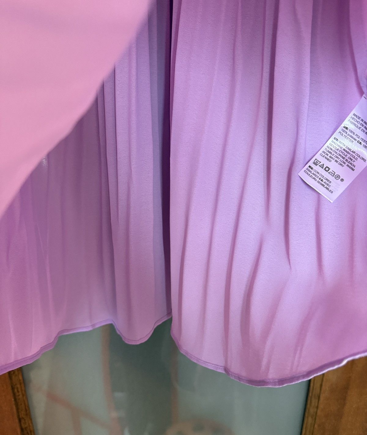 Chicos Chicos Woman Pleated Icy Purple Mockneck Peasant Raglan Top Size L / US 10 / IT 46 - 6 Thumbnail