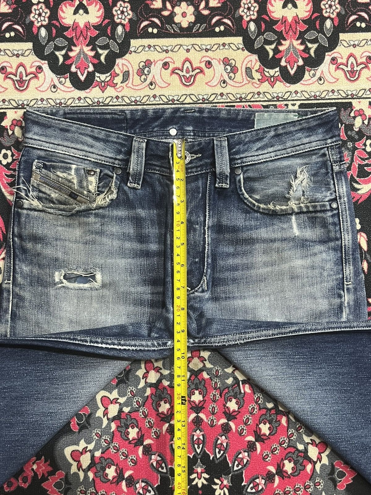 Diesel ⚡️Ripped⚡️Vintage Diesel Blue Eyecons 2010/2 Edition Blue Jean Size US 28 / EU 44 - 15 Thumbnail