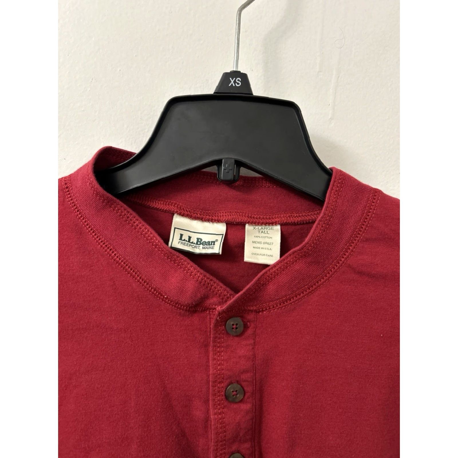 Vintage VINTAGE L.L. Bean Henley Shirt Mens XL Red Long Sleeve Cotton Size US XL / EU 56 / 4 - 4 Thumbnail