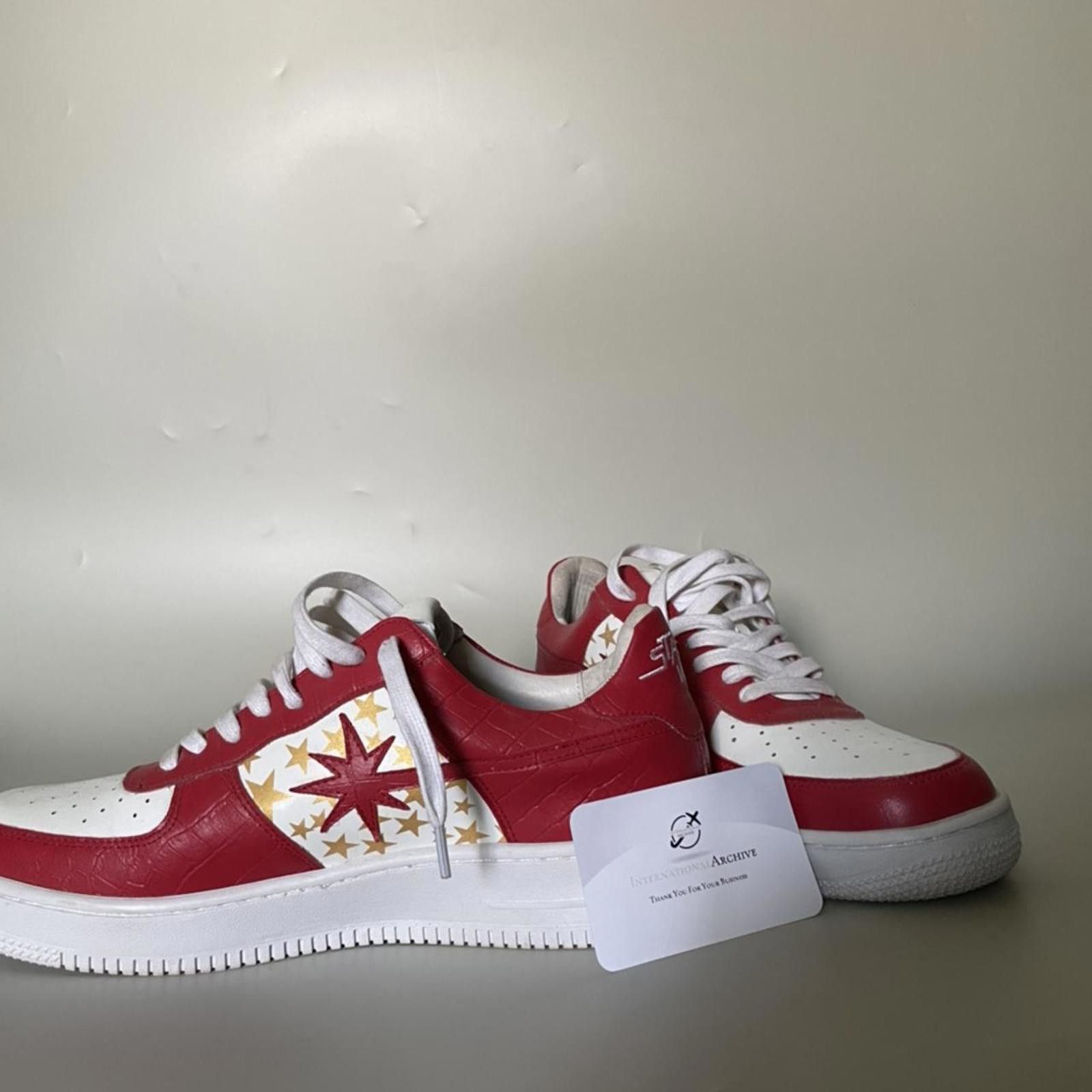 STARWALK Star Walk’s By Gab3 in red/white yellow star colourway Size US 11 / EU 44 - 5 Thumbnail