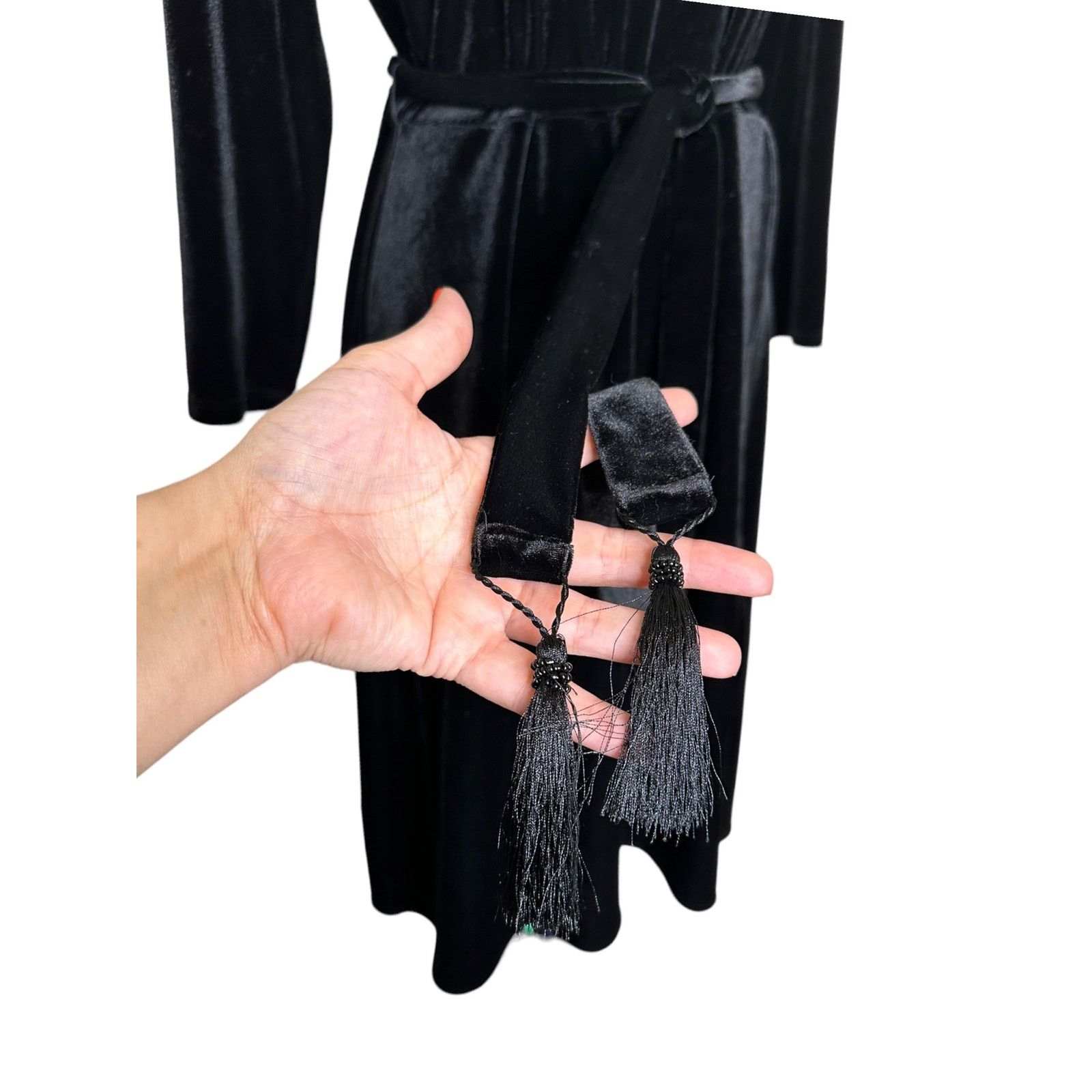 J. Jill J.JILL Velvet Wrap-style Tassel Tie Belt Dress size Small Size S / US 4 / IT 40 - 6 Thumbnail