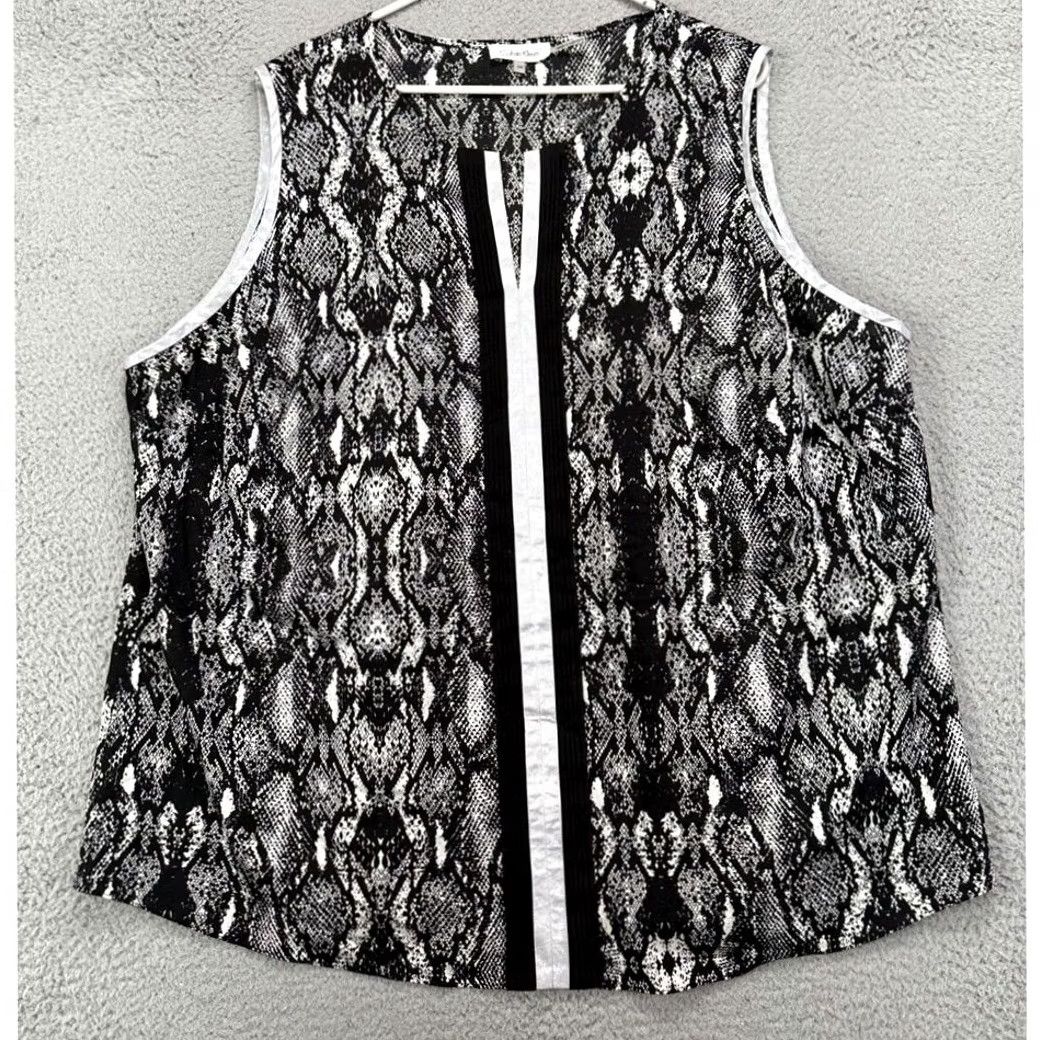 Calvin Klein Calvin Klein Shirt Tank Top Womens 3X Plus Black/White Sleeveless Snake Ladies Size XXL / US 16-18 / IT 52-54 - 2 Thumbnail