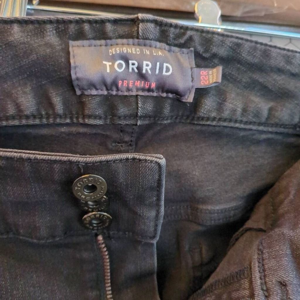 Torrid Torrid Women's S-22R Distressed Black Skinny Jeans Stretch Size 34" / US 12 / IT 48 - 6 Thumbnail