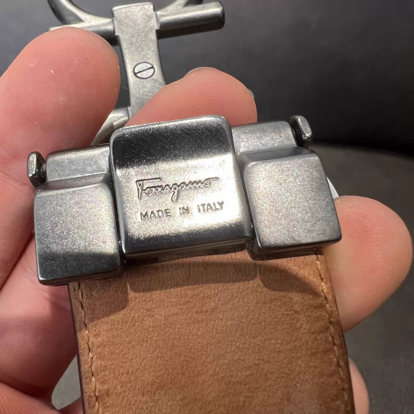 Salvatore Ferragamo FERRAGAMO Brown Leather Belt 100cm Size ONE SIZE - 4 Thumbnail