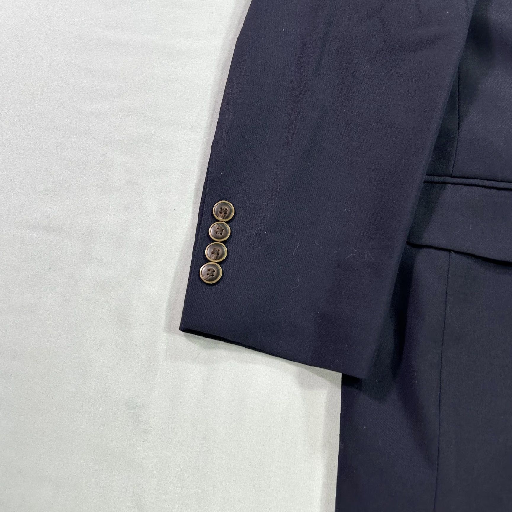 Joseph Joseph & Feiss Gold Blazer Mens 42 Short Navy Blue Wool Classic Fit Sport Coat Size US 42 / EU 58 - 5 Thumbnail