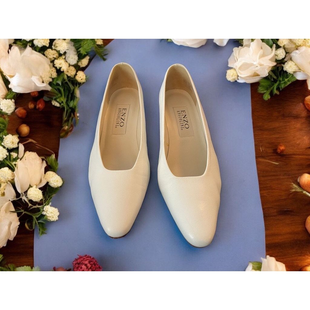 Unknown London Enzo Angiolini White Bronze Pumps Heels Leather Size 6.5 M Size US 6.5 / IT 36.5 - 3 Thumbnail